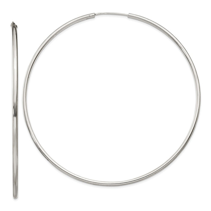 Stella Silver 925 Sterling Silver Hoop Earrings, 82mm x 80mm