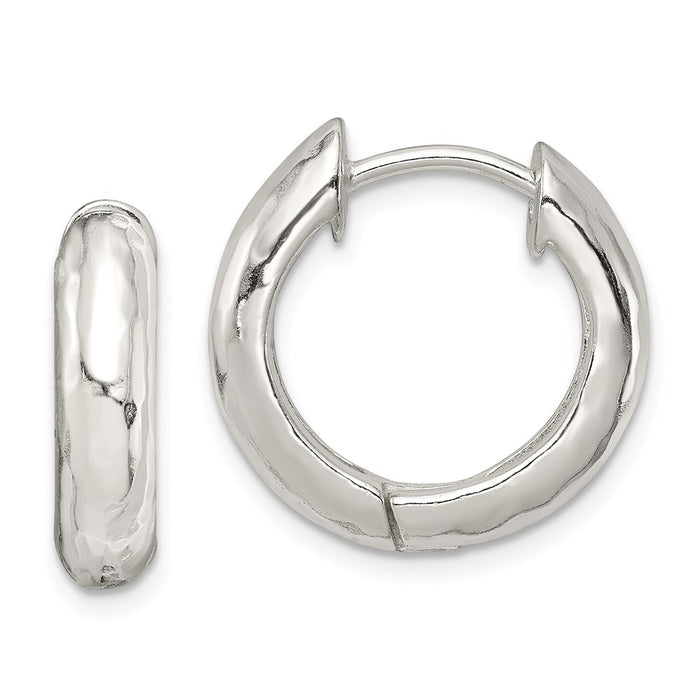 Stella Silver 925 Sterling Silver Hinged Hoop Earrings, 17mm x 19mm