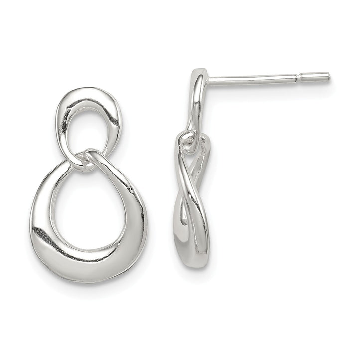 Stella Silver 925 Sterling Silver Fancy Dangle Earrings, 18mm x 10mm