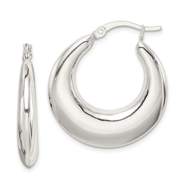 Stella Silver 925 Sterling Silver Hoop Earrings, 27mm x 26mm