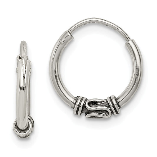 Stella Silver 925 Sterling Silver Hoop Earrings, 11mm x 12mm