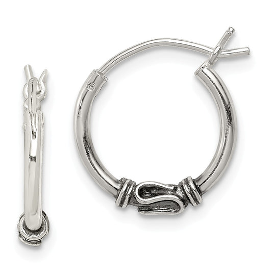 Stella Silver 925 Sterling Silver Hoop Earrings, 17mm x 15mm