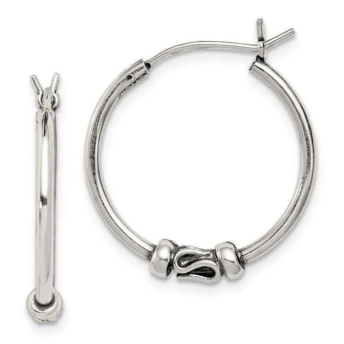 Stella Silver 925 Sterling Silver Hoop Earrings, 22mm x 21mm