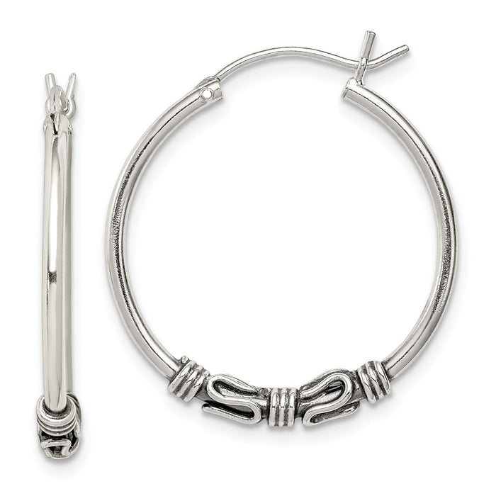 Stella Silver 925 Sterling Silver Hoop Earrings, 27mm x 25mm