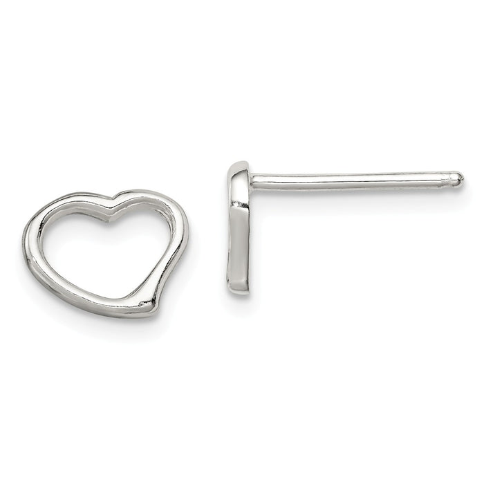 Stella Silver 925 Sterling Silver Heart Earrings, 8mm x 9mm