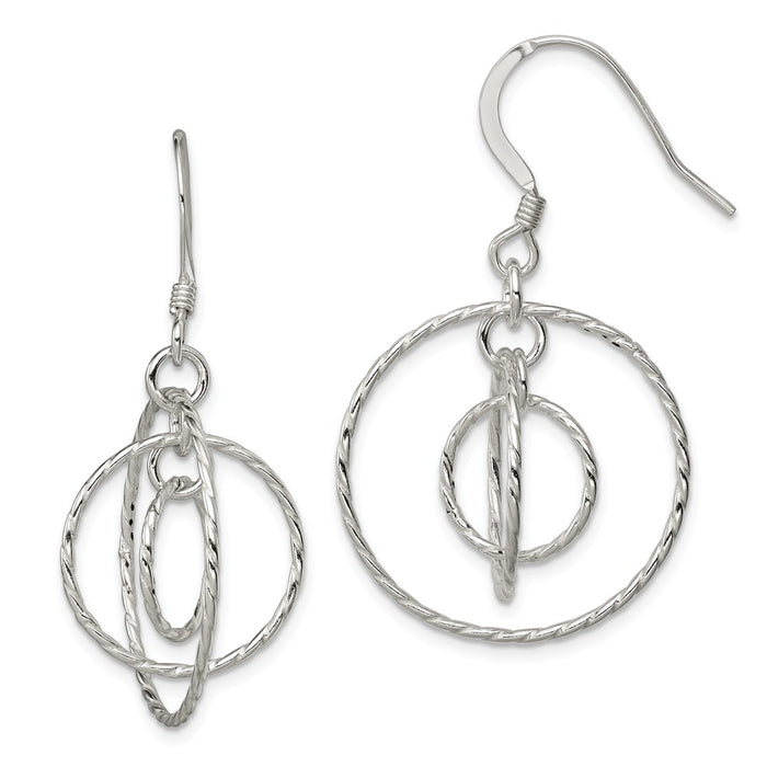 Stella Silver 925 Sterling Silver Earrings, 42mm x 23mm