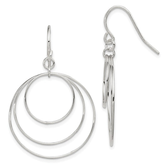 Stella Silver 925 Sterling Silver Fancy Circle Earrings, 43mm x 28mm