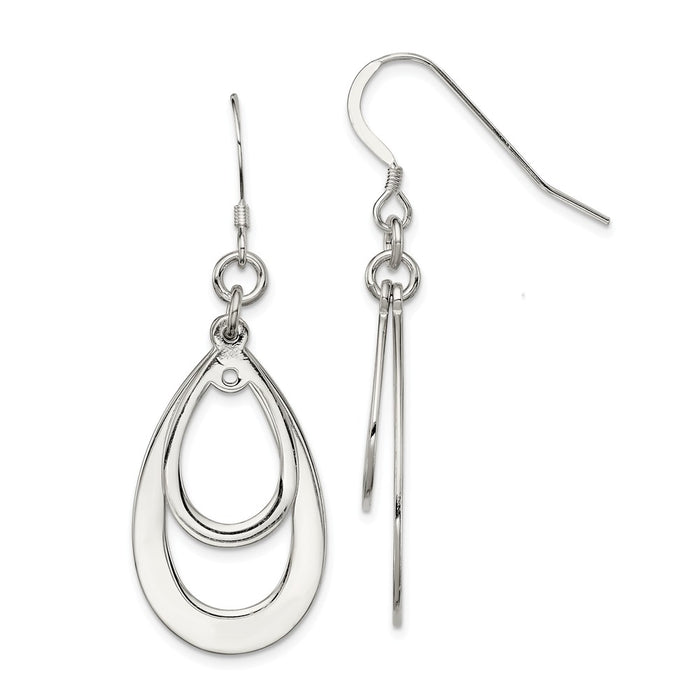 Stella Silver 925 Sterling Silver Fancy Dangle Earrings, 54mm x 19mm