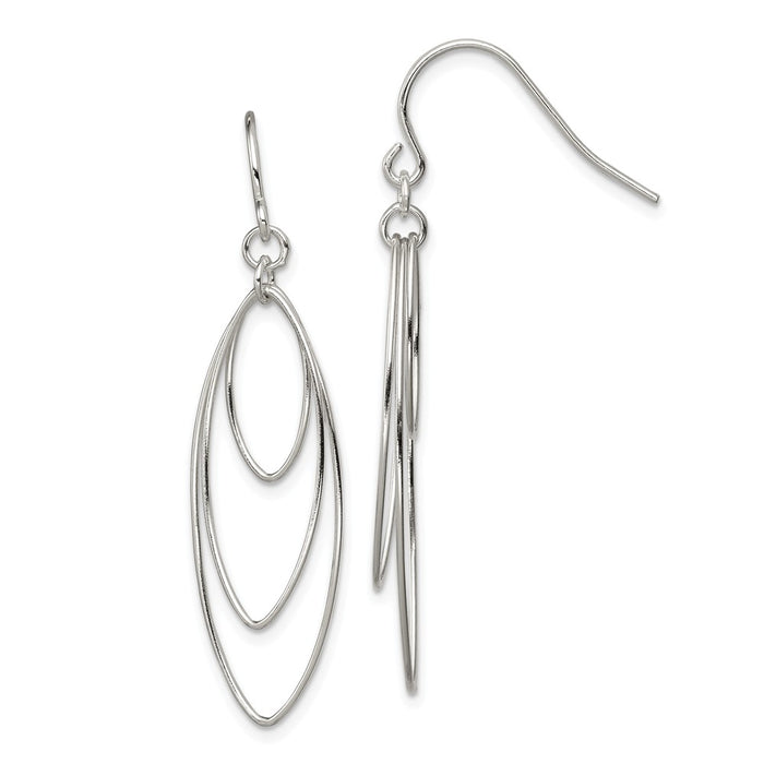 Stella Silver 925 Sterling Silver Fancy Earrings, 46mm x 15mm