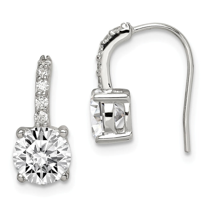 Stella Silver 925 Sterling Silver Cubic Zirconia ( CZ ) Earrings, 19mm x 7mm