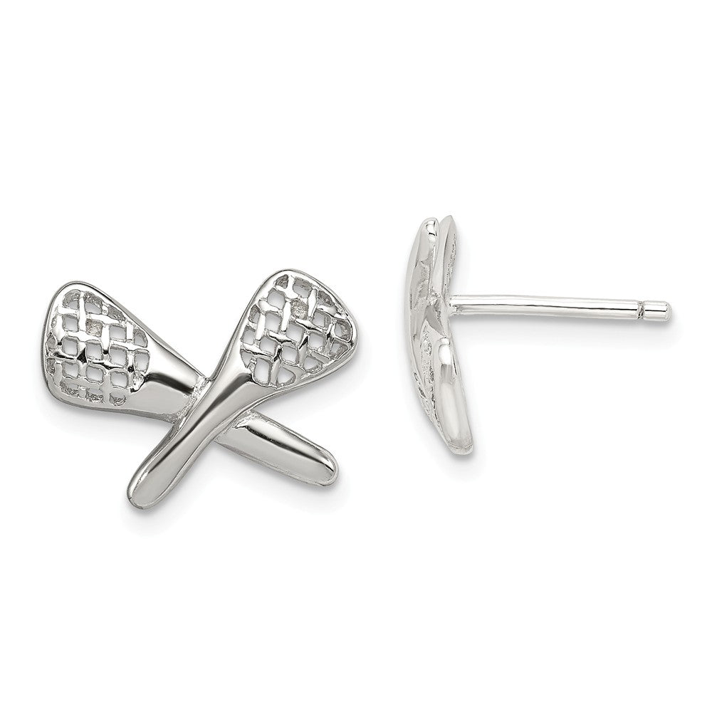 Stella Silver 925 Sterling Silver Lacrosse Earrings, 11mm x 15mm