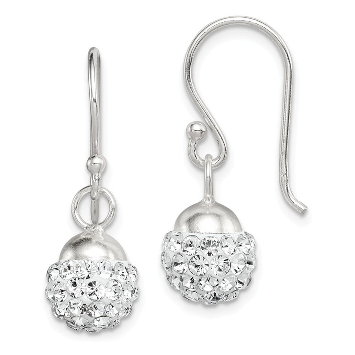 Stella Silver 925 Sterling Silver with Stellux Crystal Earrings, 22mm x 7mm