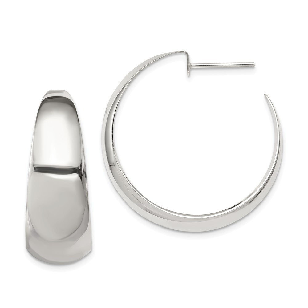 Stella Silver 925 Sterling Silver Fancy Hoop Earrings, 35mm x 35mm