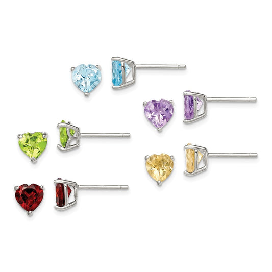 Stella Silver Jewelry Set - 925 Sterling Silver Gemstone Post Earring Set