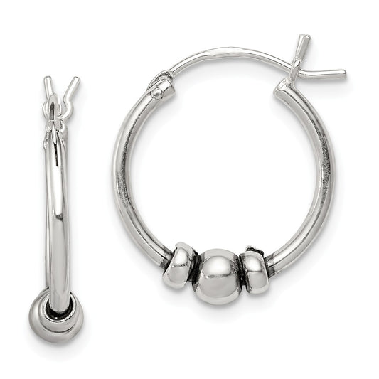 Stella Silver 925 Sterling Silver Hoop Earrings, 18mm x 4mm