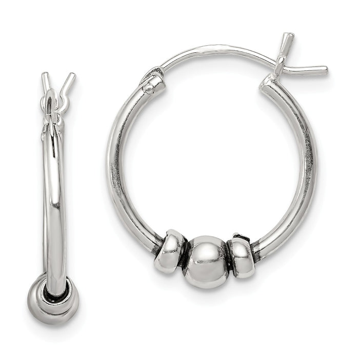 Stella Silver 925 Sterling Silver Hoop Earrings, 18mm x 4mm