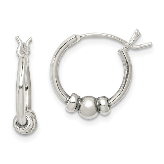 Stella Silver 925 Sterling Silver Hoop Earrings, 15mm x 4mm
