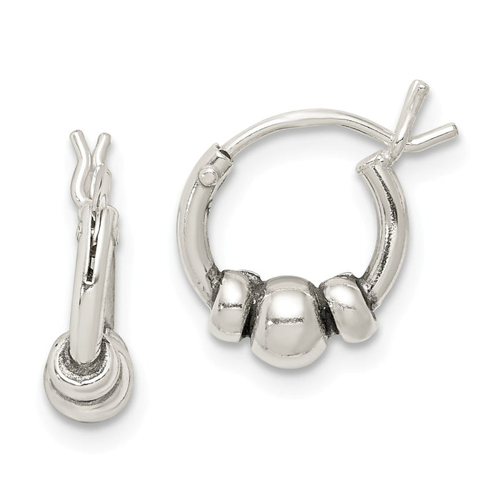 Stella Silver 925 Sterling Silver Hoop Earrings, 11mm x 4mm