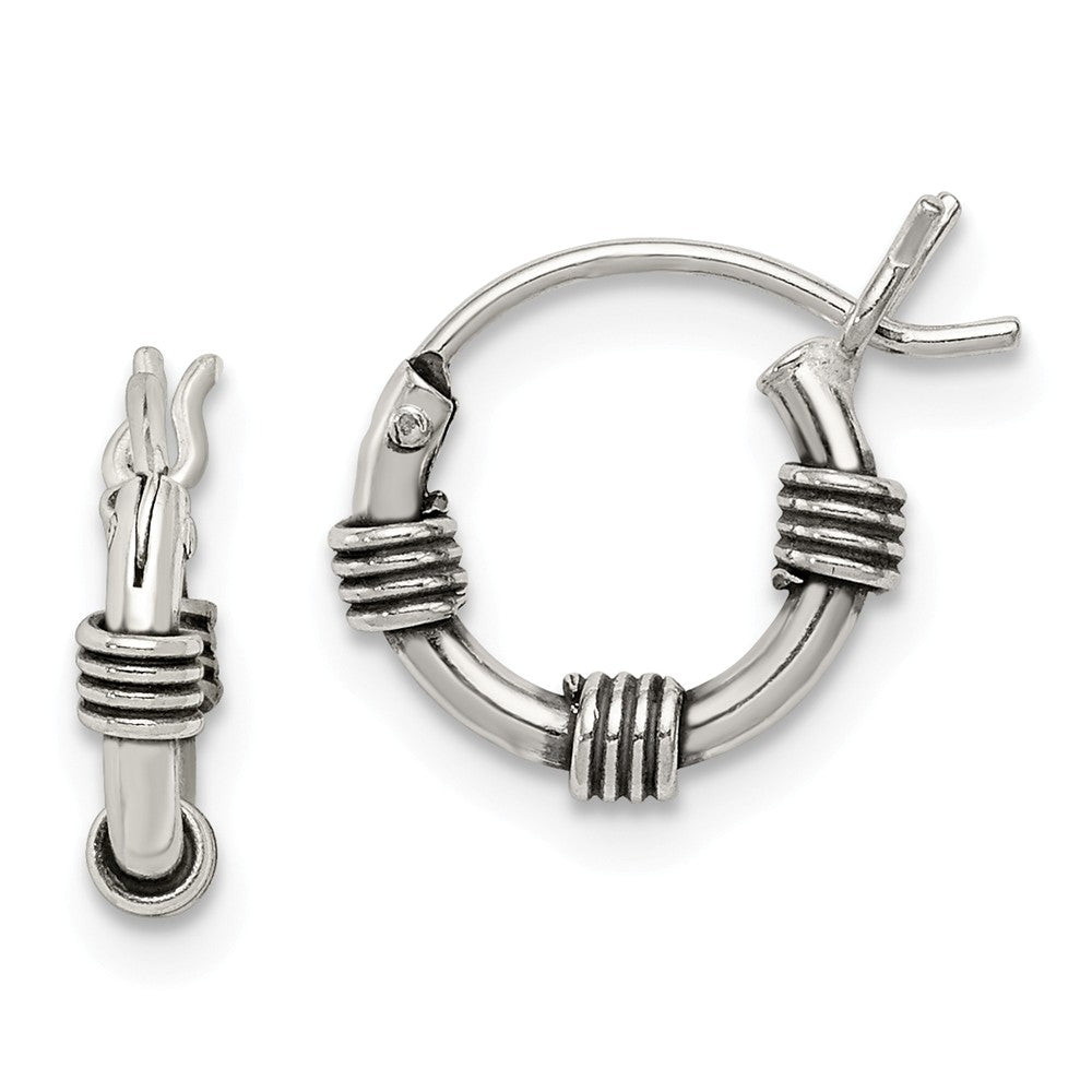 Stella Silver 925 Sterling Silver Hoop Earrings, 11mm x 2mm
