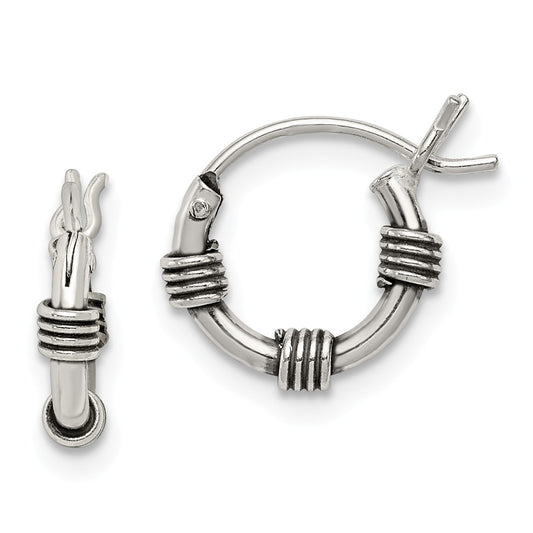 Stella Silver 925 Sterling Silver Hoop Earrings, 11mm x 2mm