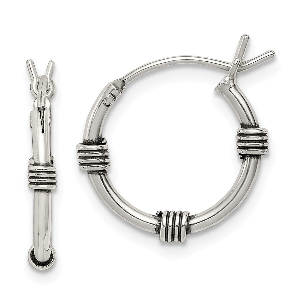Stella Silver 925 Sterling Silver Hoop Earrings, 18mm x 2mm