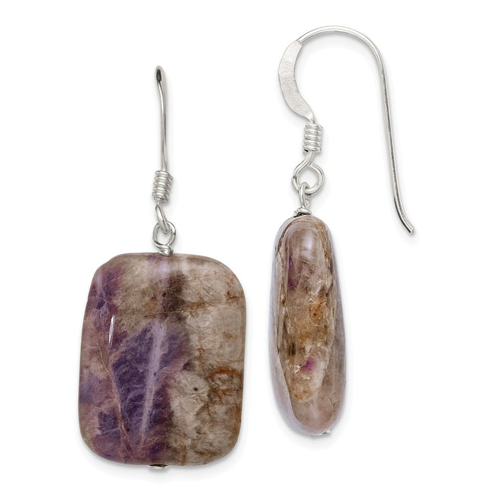 Stella Silver 925 Sterling Silver Amethyst Earrings, 35mm x 16mm