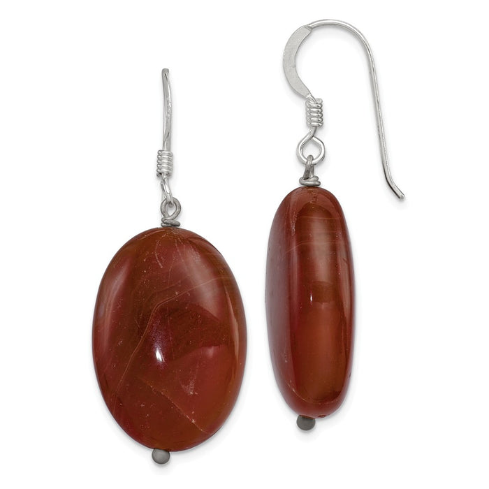 Stella Silver 925 Sterling Silver Brown Sardonyx Dangle Earrings, 40mm x 18mm