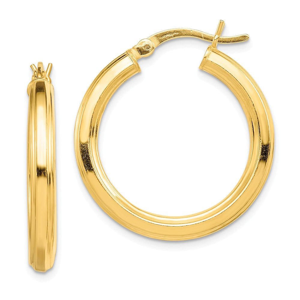 Stella Silver 925 Sterling Silver Gold-flashed 25mm Hoop Earrings, 20mm x 3mm