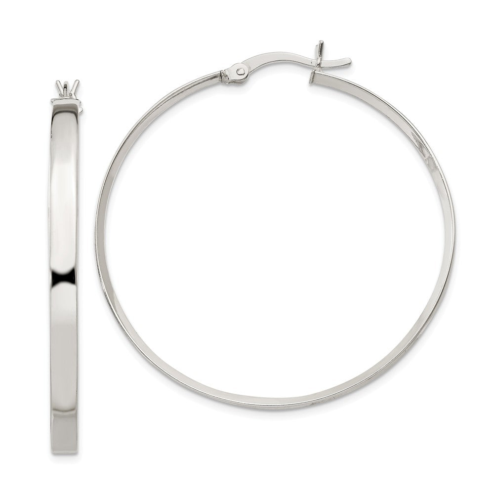 Stella Silver 925 Sterling Silver 40mm Hoop Earrings, 40mm x 40mm
