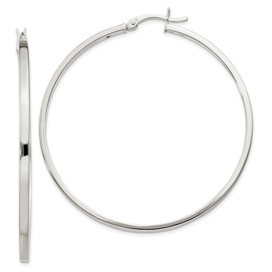 Stella Silver 925 Sterling Silver 2.5mm Polished Hoop Earrings, 50mm x 50mm