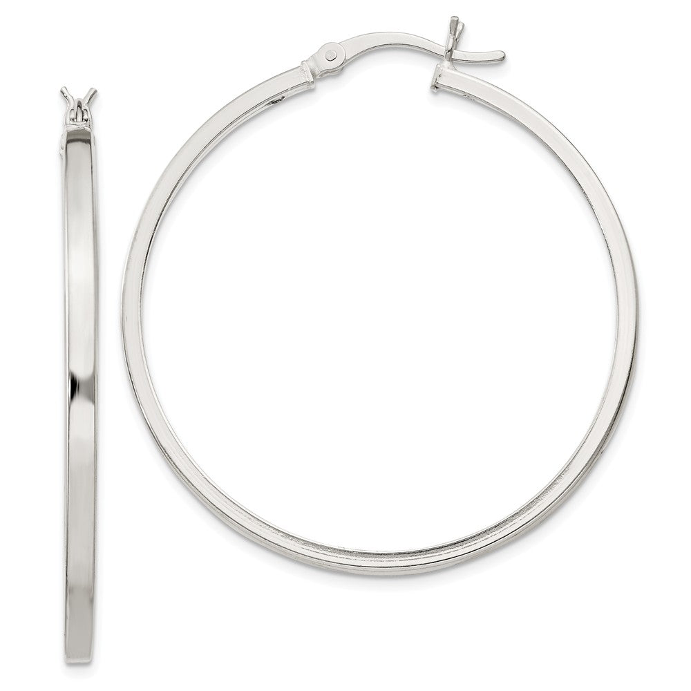 Stella Silver 925 Sterling Silver 2.5mm Polished Hoop Earrings, 40mm x 40mm