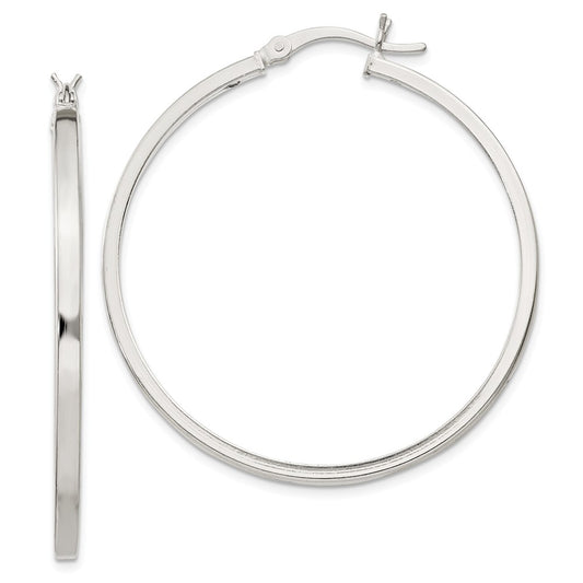 Stella Silver 925 Sterling Silver 2.5mm Polished Hoop Earrings, 40mm x 40mm