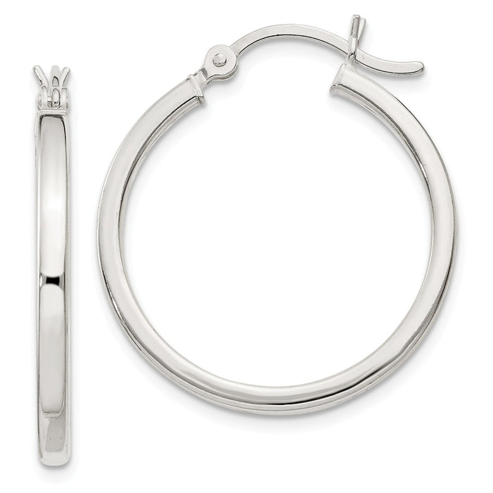 Stella Silver 925 Sterling Silver 2.5mm Polished Hoop Earrings, 25mm x 25mm