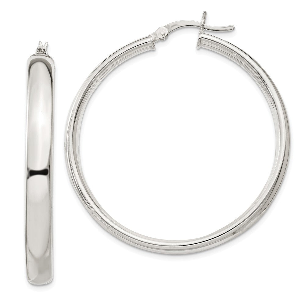 Stella Silver 925 Sterling Silver 40mm Hoop Earrings, 40mm x 40mm