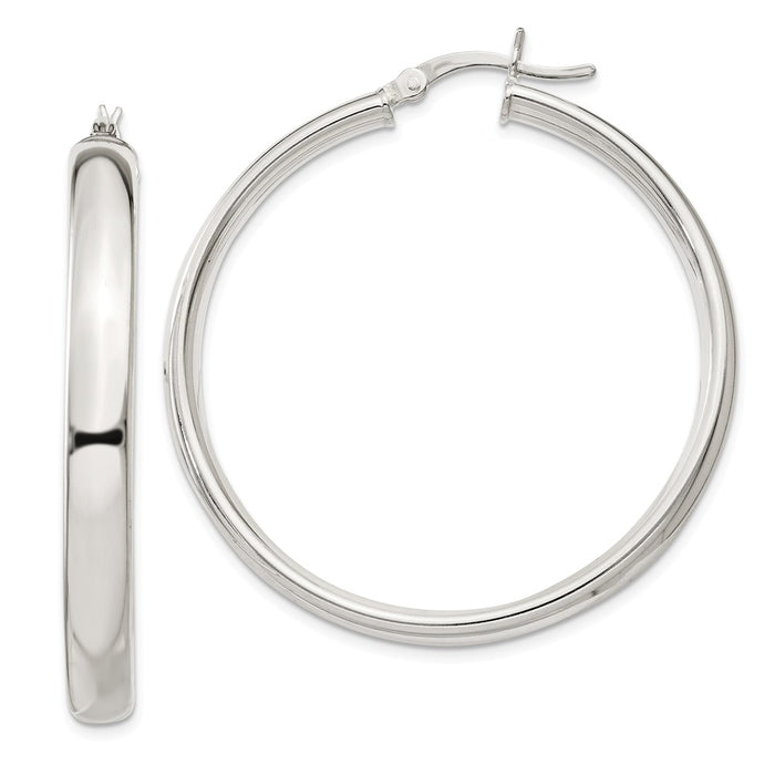 Stella Silver 925 Sterling Silver 40mm Hoop Earrings, 40mm x 40mm