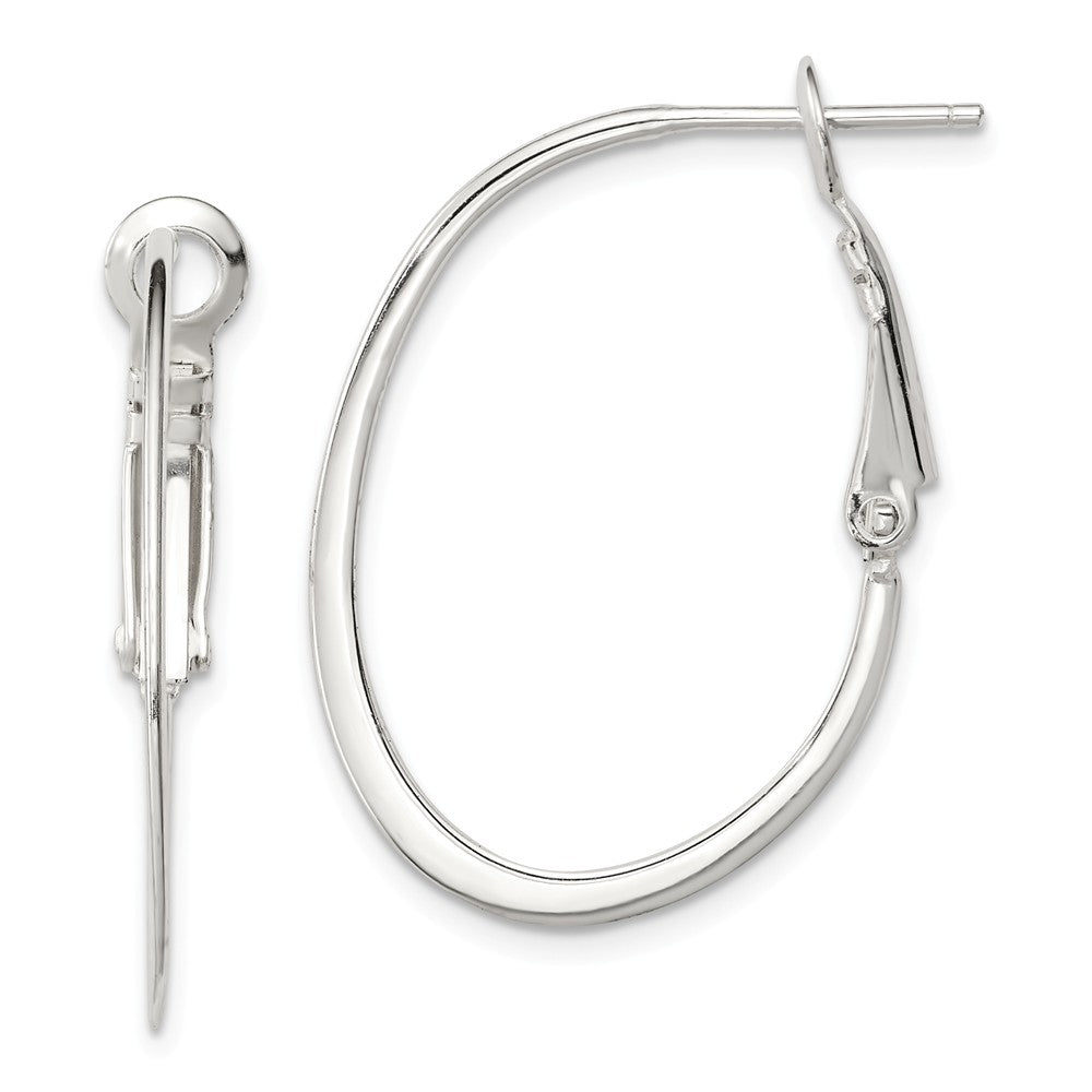 Stella Silver 925 Sterling Silver Polished Hoop Earrings, 17mm x 1mm