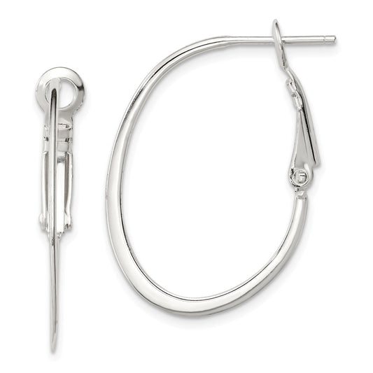 Stella Silver 925 Sterling Silver Polished Hoop Earrings, 17mm x 1mm