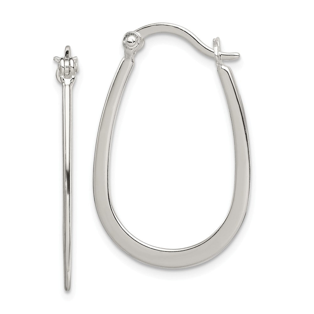 Stella Silver 925 Sterling Silver Polished Hoop Earrings, 15mm x 1mm