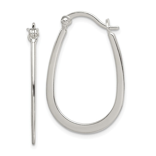 Stella Silver 925 Sterling Silver Polished Hoop Earrings, 15mm x 1mm