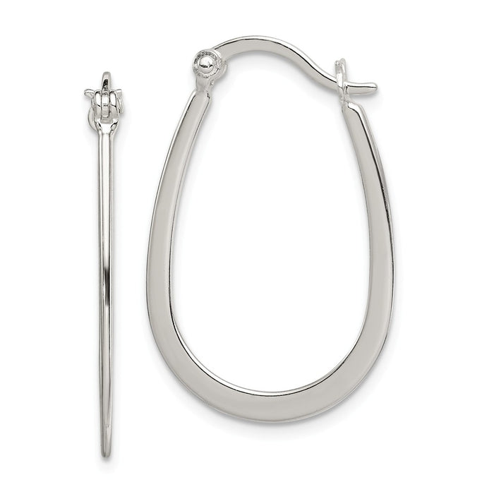 Stella Silver 925 Sterling Silver Polished Hoop Earrings, 15mm x 1mm