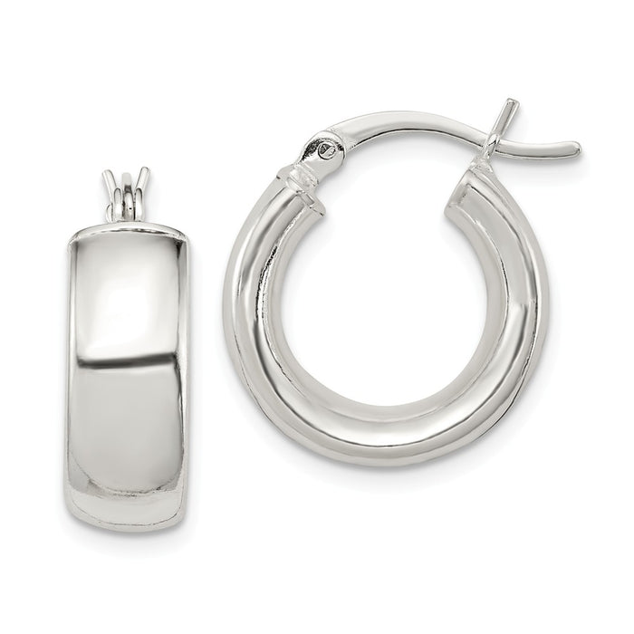Stella Silver 925 Sterling Silver Hoop Earrings, 9mm x 5mm