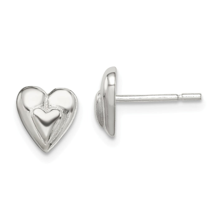Stella Silver 925 Sterling Silver Heart Earring, 8mm x 8mm