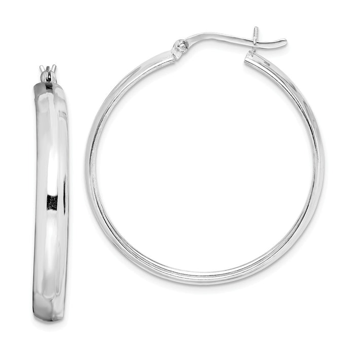 Stella Silver 925 Sterling Silver 4mm x 34 Hoop Earrings, 31mm x 4mm