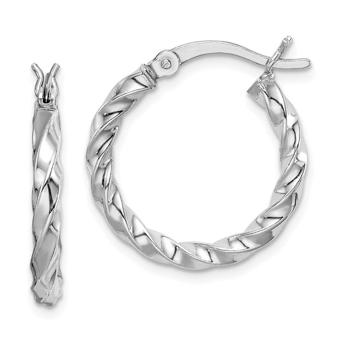 Stella Silver 925 Sterling Silver Twist 20mm Hoop Earrings, 16mm x 3.5mm