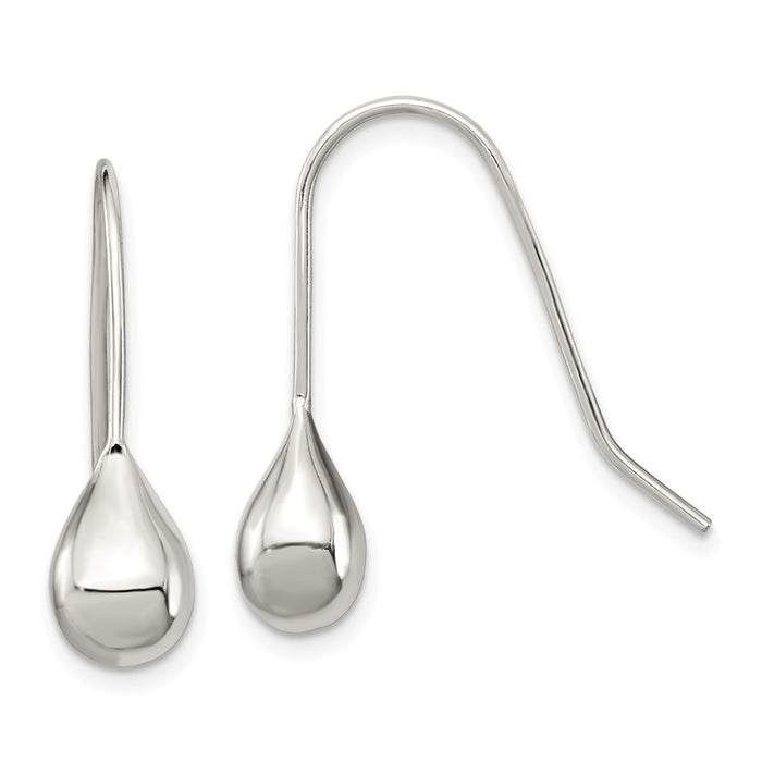 Stella Silver 925 Sterling Silver Teardrop Earrings, 25mm x 8mm