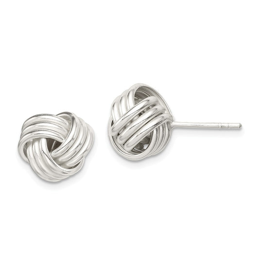 Stella Silver 925 Sterling Silver Twisted Knot Post Earrings, 14mm x 12mm