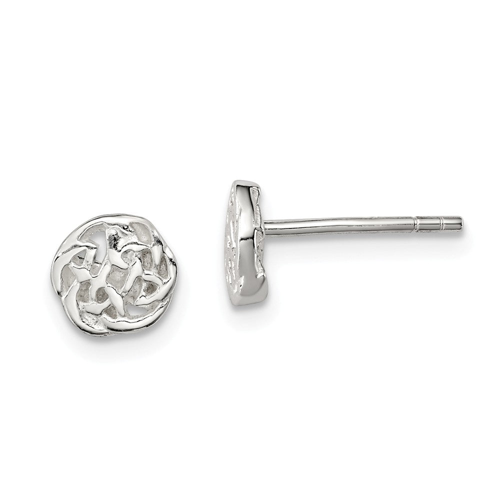 Stella Silver 925 Sterling Silver Polished Celtic Knot Post Earrings, 6mm x 6mm