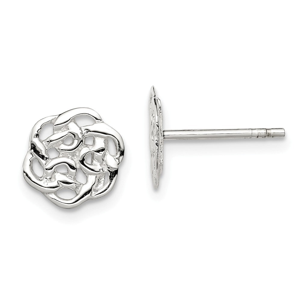 Stella Silver 925 Sterling Silver Polished Celtic Knot Post Earrings, 10mm x 9mm