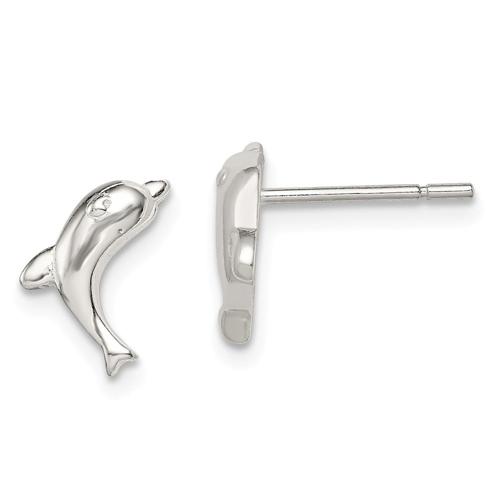 Stella Silver 925 Sterling Silver Dolphin Earring, 6mm x 8mm