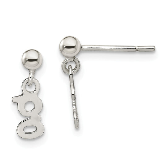 Stella Silver 925 Sterling Silver Polished G Dangle Post Earrings, 13mm x 5mm